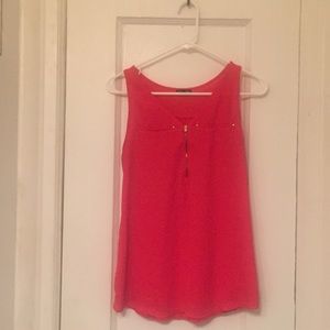 Red Express Zipper Tank Top